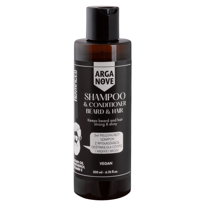 Wegański szampon 2w1 dla mężczyzn do mycia brody i włosów ADVANCE 200 ml ARGANOVE || Maroko Sklep