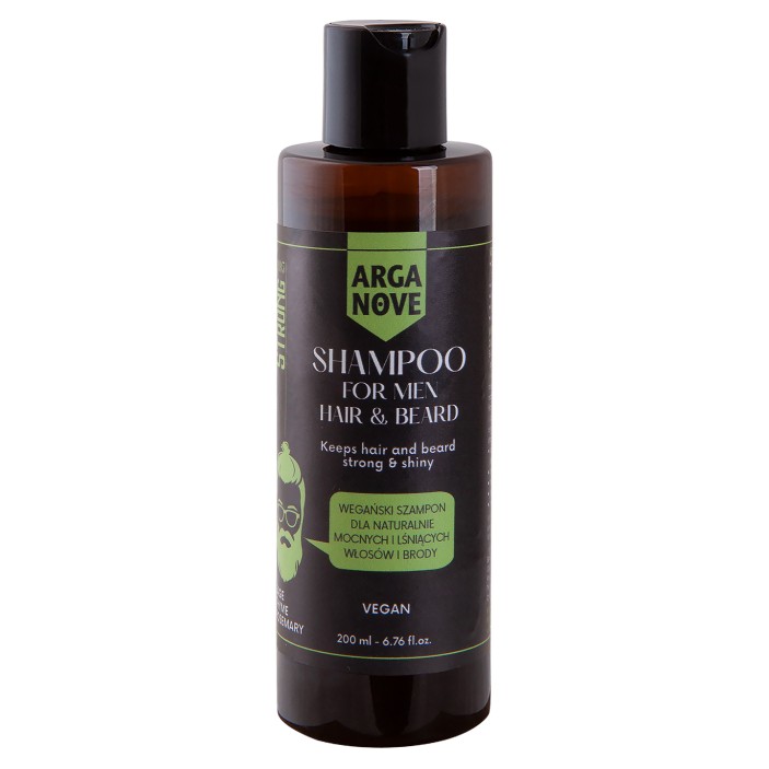 Wegański ziołowy szampon dla mężczyzn do brody i włosów STRONG 200 ml ARGANOVE || Maroko Sklep