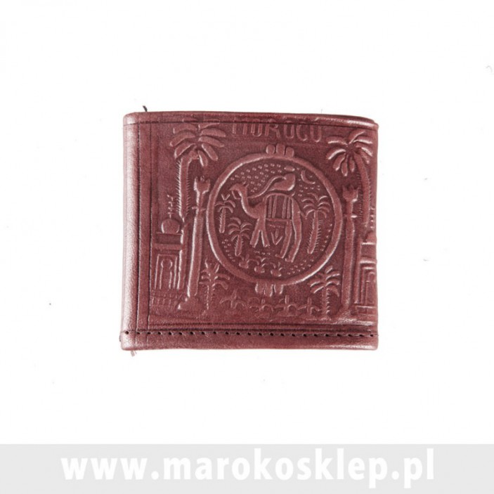 Skórzany portfel wykonany ręcznie w Maroku brązowy || Maroko Sklep