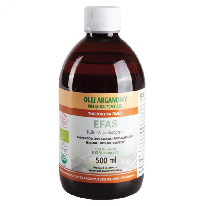 Olej arganowy z certyfikatem ekologicznym Ecocert 500ml EFAS || Maroko Sklep