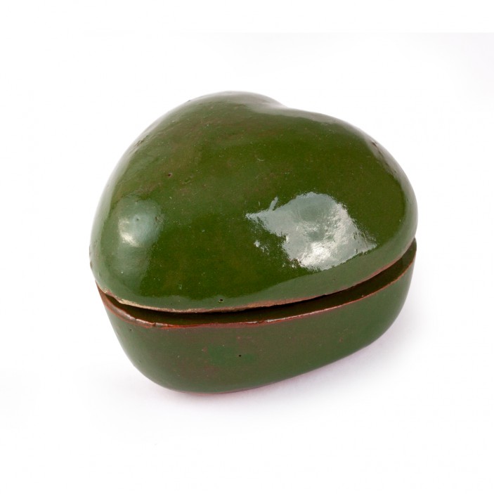 Puzderko ceramiczne w kształcie serca zielone || Maroko Sklep