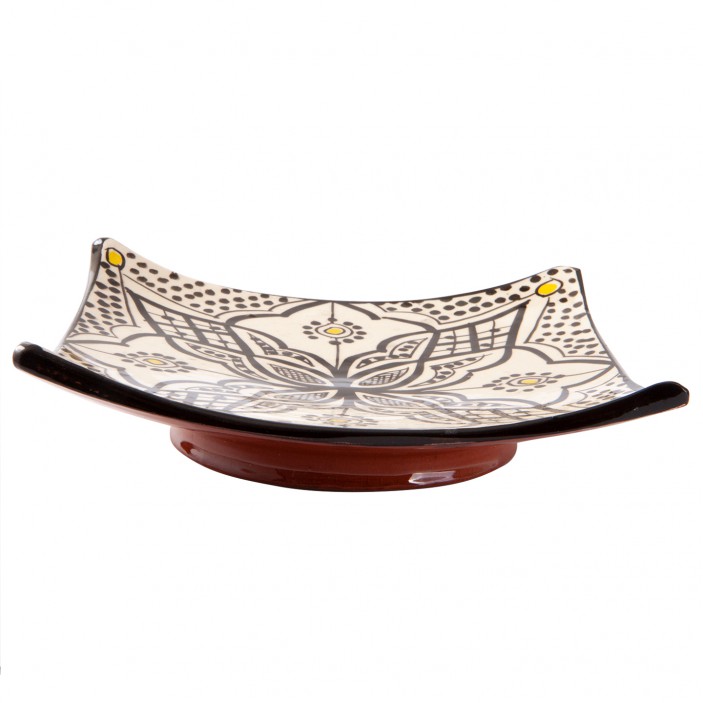 Ręcznie wykonany ceramiczny talerz w marokańskie wzory 19cm || Maroko Sklep