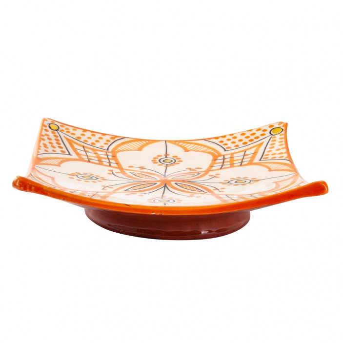 Ręcznie wykonany ceramiczny talerz w marokańskie wzory 19cm || Maroko Sklep