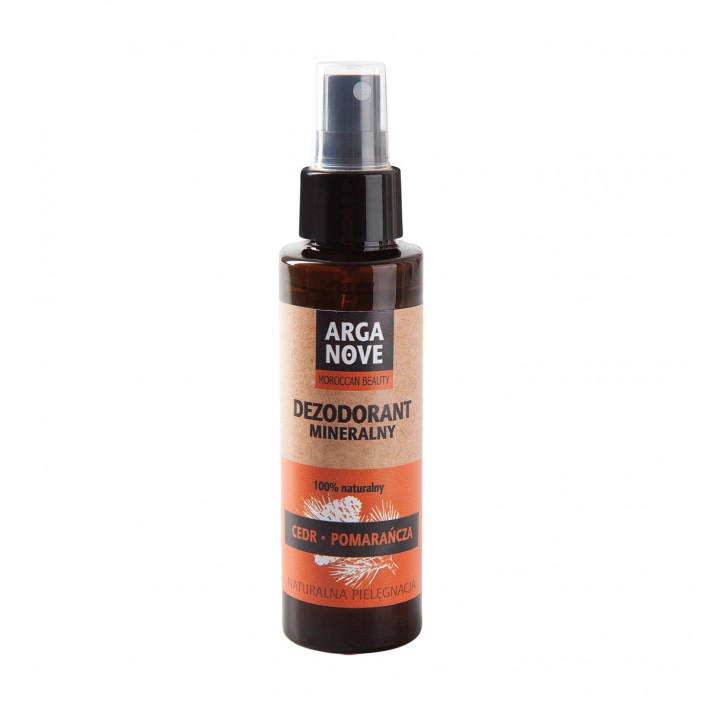 Naturalny dezodorant mineralny do ciała pomarańcza cedr z olejem arganowym 100ml Arganove || Maroko Sklep