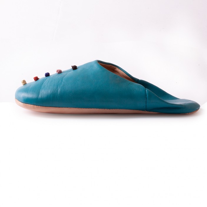 Skórzane babusze marokańskie z guziczkami || Maroko Sklep (2)