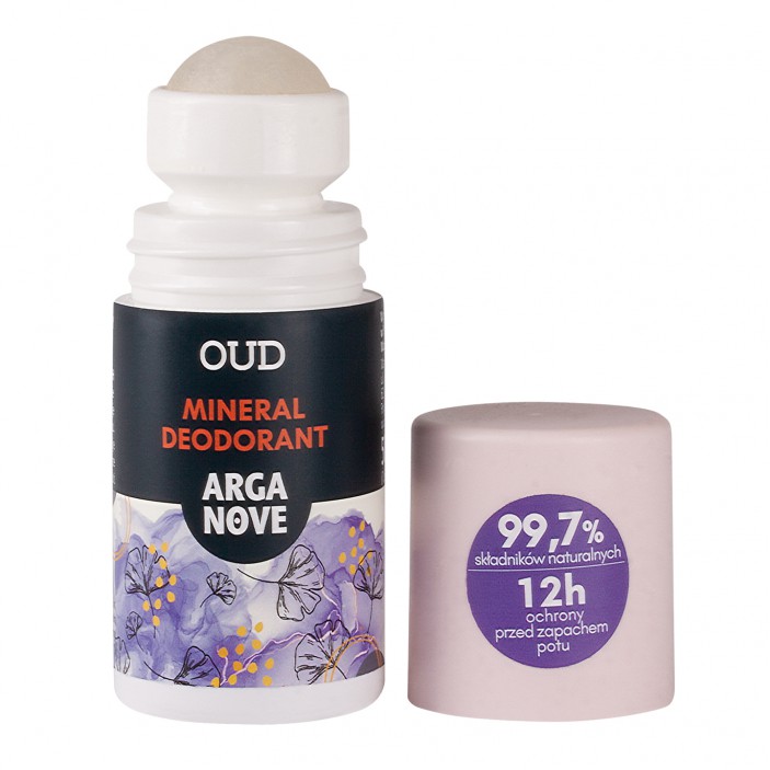Naturalny dezodorant mineralny oud z olejem arganowym 50ml rollon Arganove || Maroko Sklep