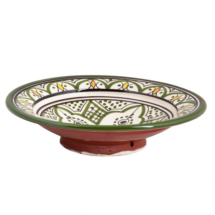 Ręcznie wykonany ceramiczny talerz w marokańskie wzory 21cm || Maroko Sklep