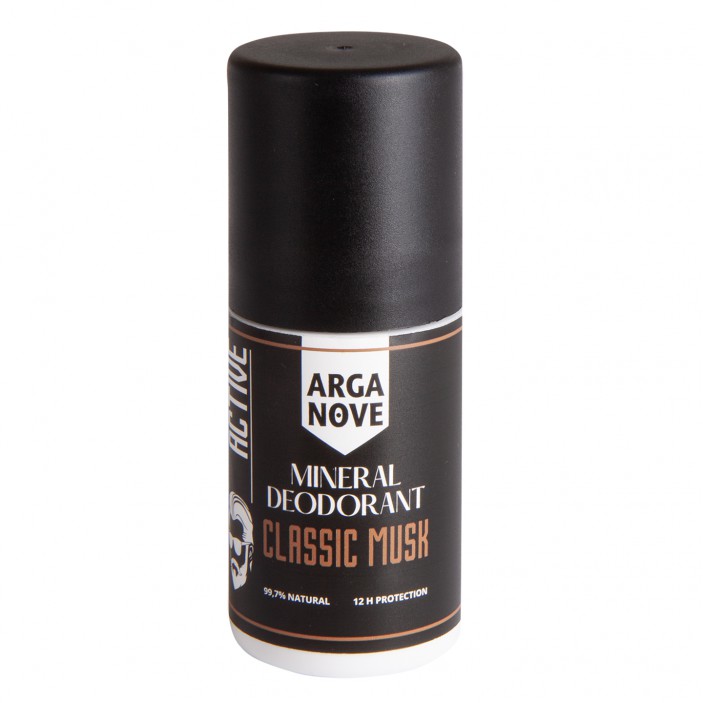 Naturalny dezodorant mineralny klasyczne piżmo z olejem arganowym 50ml rollon Arganove || Maroko Sklep