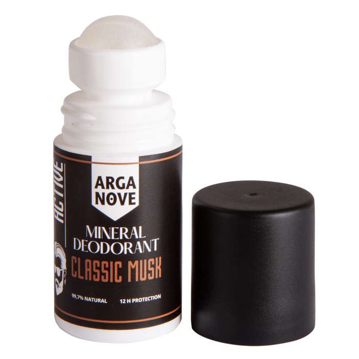 Naturalny dezodorant mineralny klasyczne piżmo z olejem arganowym 50ml rollon Arganove || Maroko Sklep