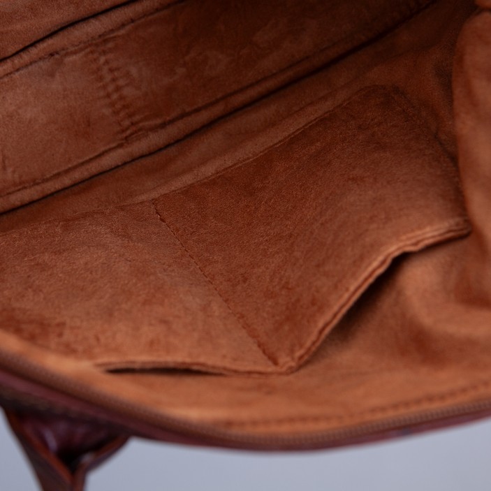 Elegancka torba biznesowa z naturalnej skóry w kolorze koniakowym. Odpinany pasek, idealna na laptop i dokumenty. (8)