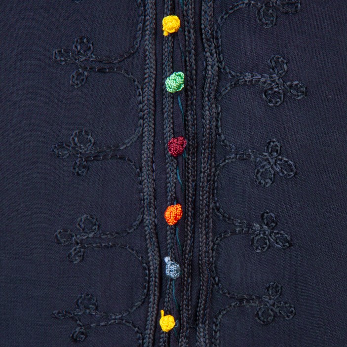 Granatowa bluzka ręcznie zdobiona w marokańskie wzory || Maroko Sklep (6)