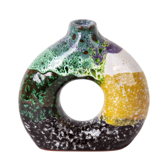 Mały ceramiczny kolorowy wazon marokański handmade || Maroko Sklep (1)