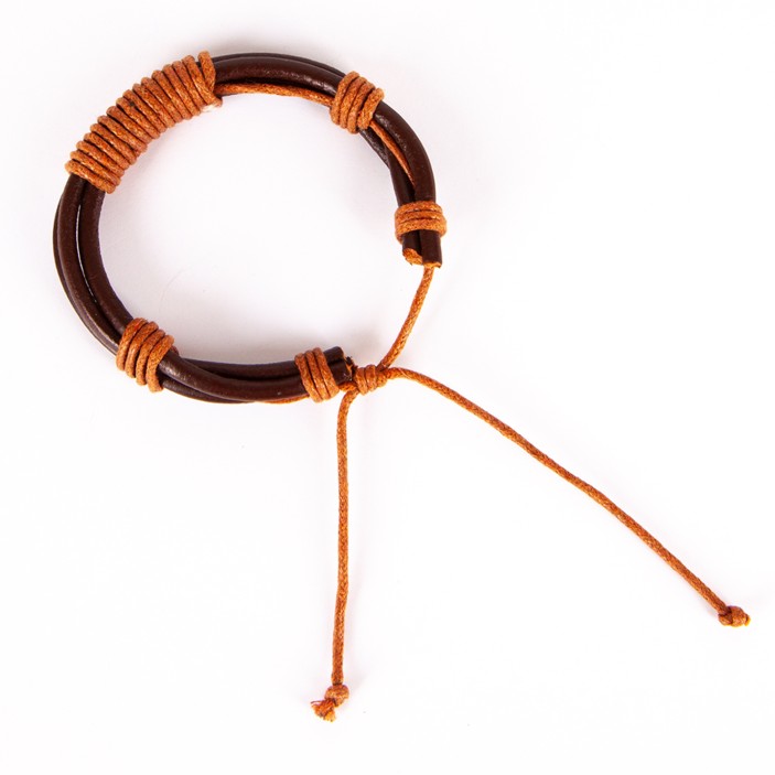 Bransoletka z naturalnej skóry regulowana || Maroko Sklep (3)