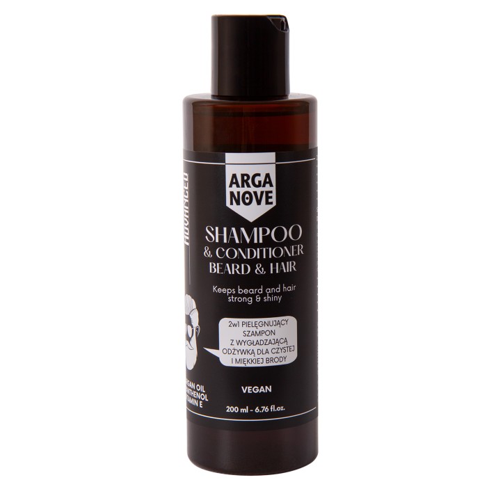 Wegański szampon 2w1 dla mężczyzn do mycia brody i włosów ADVANCE 200 ml ARGANOVE || Maroko Sklep (1)