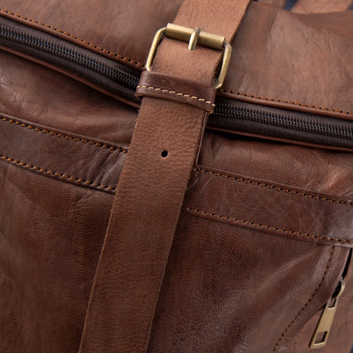 Plecak skórzany handmade z Maroka. Naturalna skóra, styl vintage, praktyczny i unikalny plecak na co dzień. (3)