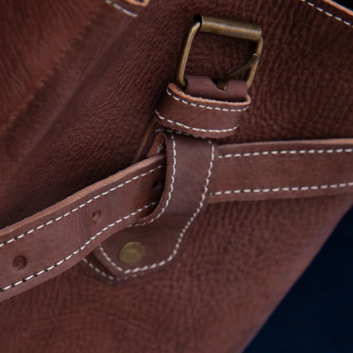 Torba podróżna handmade z Maroka. Skóra naturalna, pojemna, styl vintage, praktyczna torba na wyjazd, do pracy lub na prezent. (6)