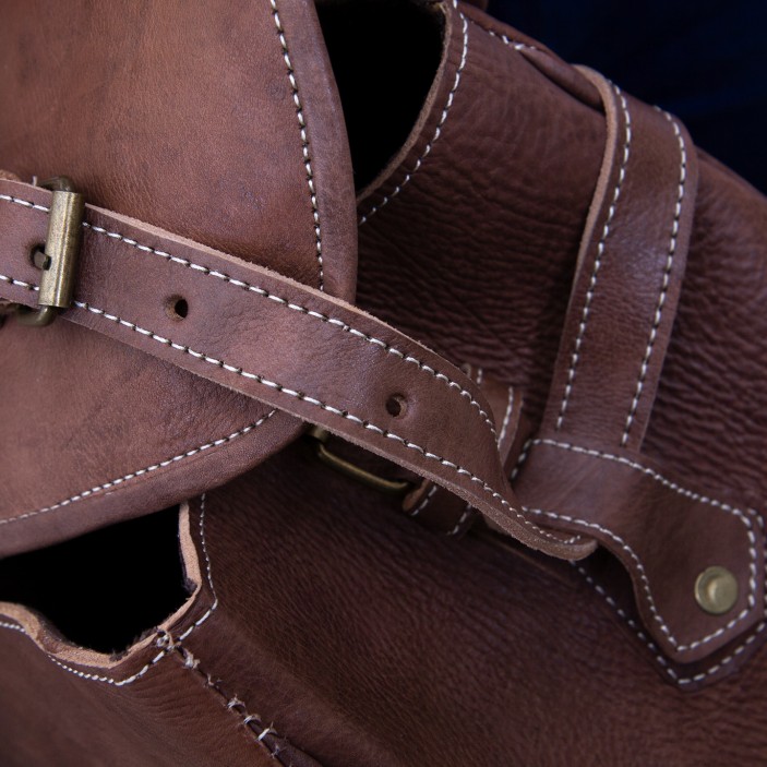 Torba podróżna handmade z Maroka. Skóra naturalna, pojemna, styl vintage, praktyczna torba na wyjazd, do pracy lub na prezent. (5)