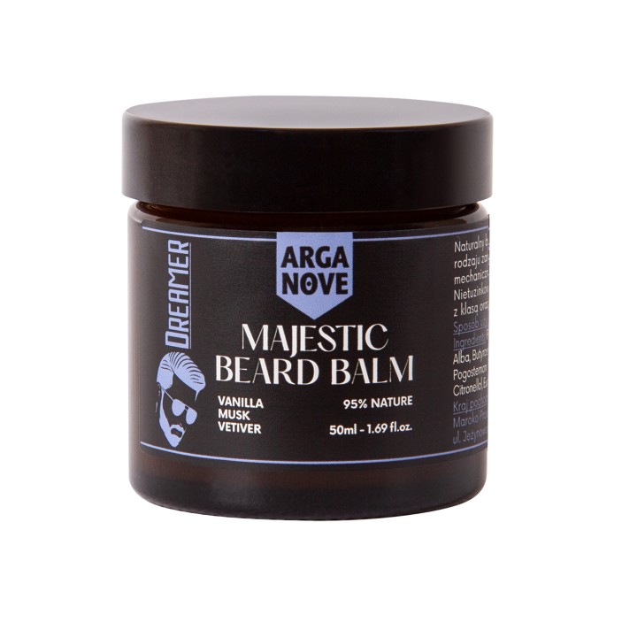 Naturalny majestatyczny balsam do brody z Piżmem i Vetverem 50ml Arganove || Maroko Sklep (1)