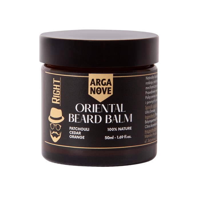 Naturalny orientalny balsam do brody z  Paczulą, Cedrem i Pomarańczą 50ml Arganove || Maroko Sklep (1)
