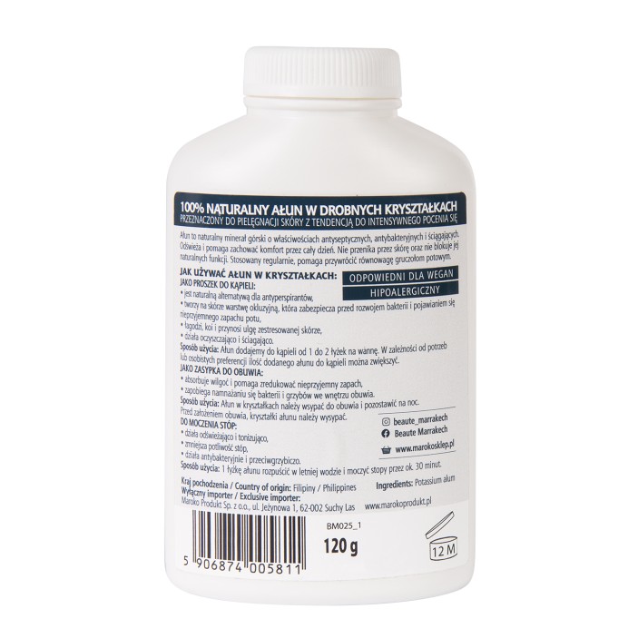 Naturalny dezodorant ałunowy w formie zasypki kryształków 120g Beaute Marrakech || Maroko Sklep (2)