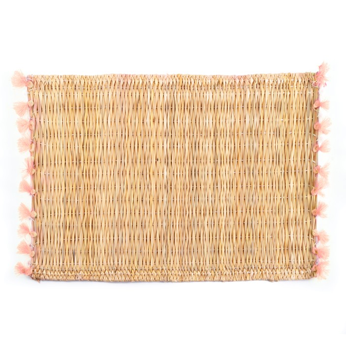 Marokańska podkładka na stół z trawy morskiej z frędzlami  || Maroko Sklep (1)