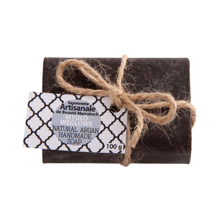 Naturalne mydło z aktywnym węglem 100g Beaute Marrakech || Maroko Sklep (1)