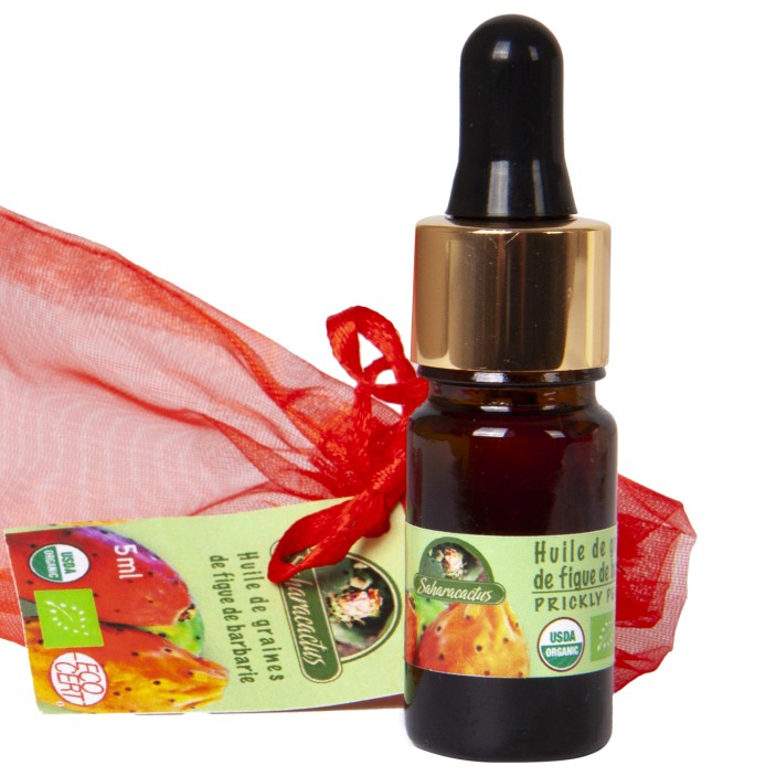Olej z nasion opuncji figowej z certyfikatem ekologicznym Ecocert 5ml Saharacactus || Maroko Sklep (1)