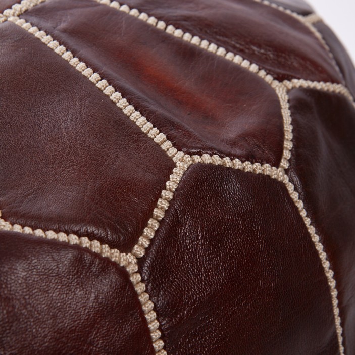 Marokańska pufa z naturalnej skóry duża || Maroko Sklep (3)