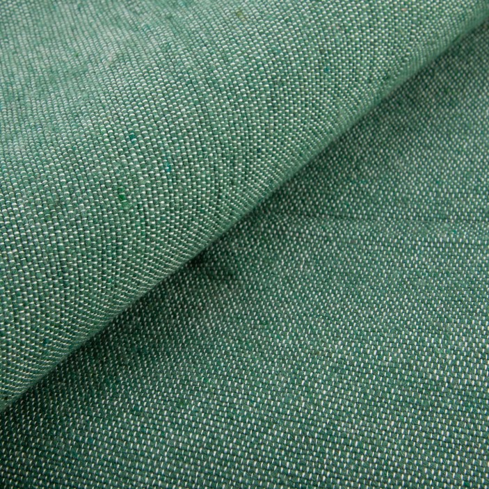 Zielony pled bawełniany. Ręcznie tkana narzuta w kolorze szałwiowym z chwostami. Idealny bieżnik na łóżko i do fotela. (3)