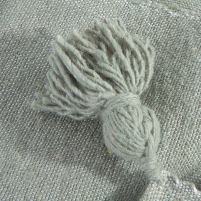 Bawełniany pled 182x102 cm w kolorze khaki. Ręcznie tkana narzuta o strukturze ziarnistej. Idealny dodatek do wnętrz (5)