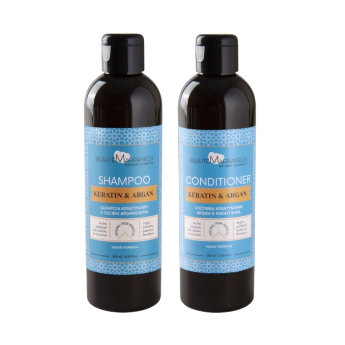 Codzienny zestaw regenerujący do włosów zniszczonych i wymagających  Argan & Keratyna Beaute Marrakech || Maroko Sklep (1)