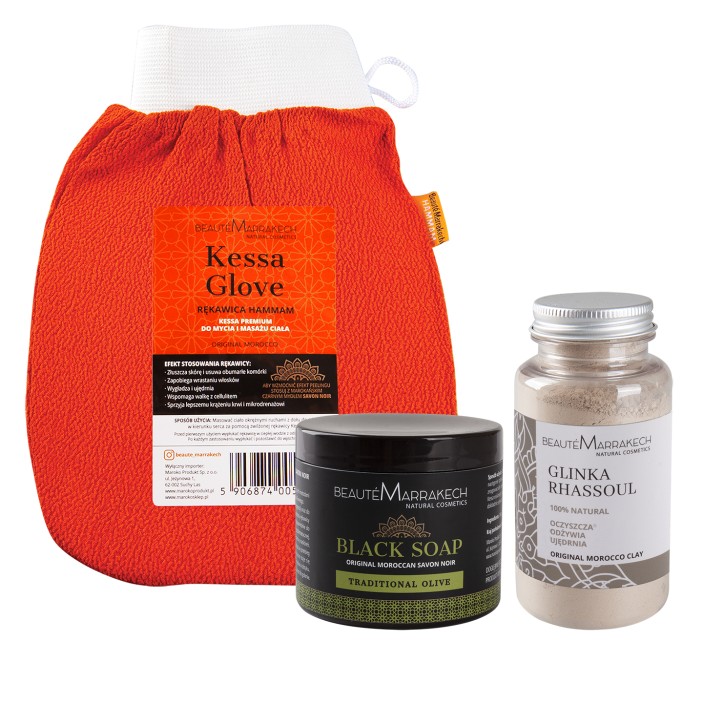 Zestaw kosmetyków do Marokańskiego Rytuału Hammam - dogłębne oczyszczenie całego ciała|| Maroko Sklep (1)