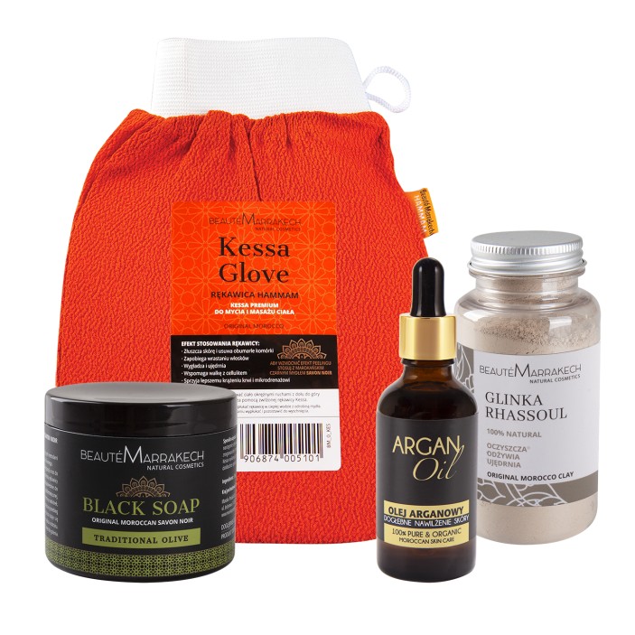Zestaw kosmetyków do Marokańskiego Rytuału Hammam - oczyszczenie, odżywienie i pielęgnacja całego ciała|| Maroko Sklep (1)