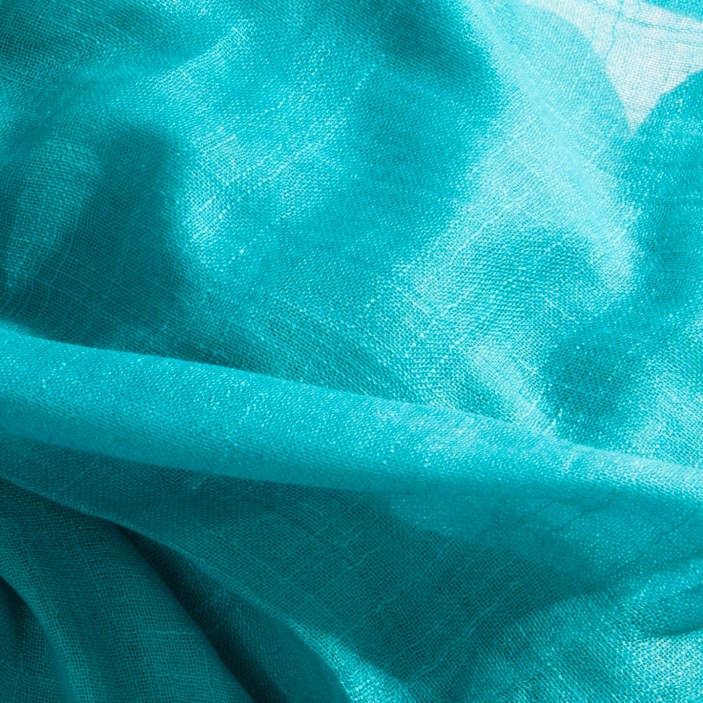 Turkusowa chusta 186×68 cm (+/-3) z frędzlami. Lekka, półtransparentna, idealna jako szal i okrycie na ramiona (5)