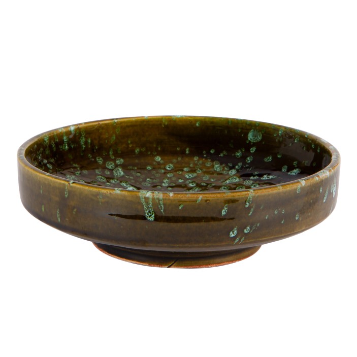 Ręcznie robiona marokańska misa ceramiczna. Unikalne szkliwo w brązie i zieleni. Stylowa dekoracja i naczynie do serwowania. (1)