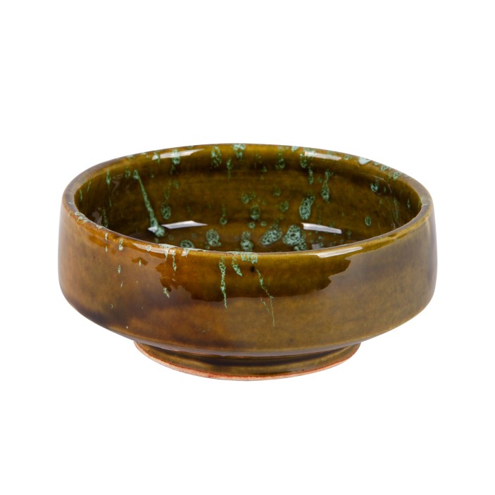 Ręcznie robiona marokańska miseczka ceramiczna. Unikalne szkliwienie w plamki. (1)