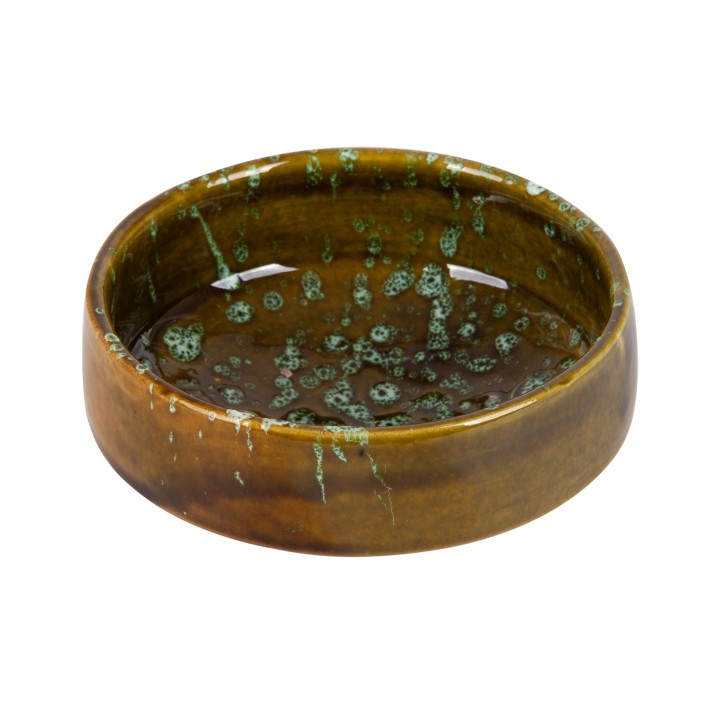 Ręcznie robiona marokańska miseczka ceramiczna. Unikalne szkliwienie w plamki. (2)