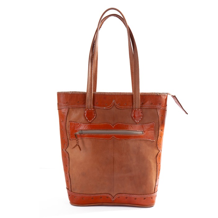 Ręcznie wykonana torebka z koziej skóry. Marokańskie rękodzieło w stylu vintage. Praktyczna i unikalna. (1)