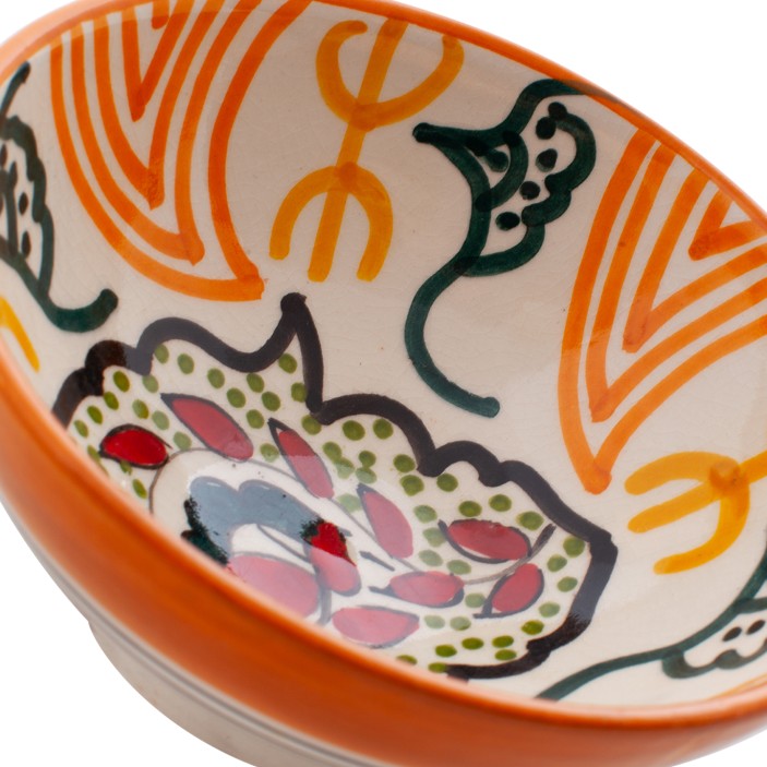 Ceramiczna miseczka 12 cm. Tradycyjne marokańskie rzemiosło w Twoim domu. Idealna na drobne przekąski. Wybierz unikatowe rękodzieło! (3)