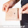 Skórzany portfel wykonany ręcznie w Maroku jasnobeżowy || Maroko Sklep