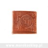 Skórzany portfel wykonany ręcznie w Maroku rudy || Maroko Sklep