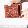 Skórzany portfel wykonany ręcznie w Maroku rudy || Maroko Sklep