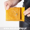 Skórzany portfel wykonany ręcznie w Maroku żółty || Maroko Sklep