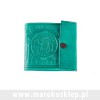 Skórzany portfel wykonany ręcznie w Maroku zielony || Maroko Sklep