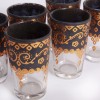 mini: Marokańskie szklanki z czarno-złoto wzorem 6 sztuk || Maroko Sklep (3)