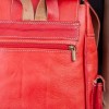 mini: Czerwony plecak z naturalnej skóry z wełnianym, etnicznym wzorem. Cztery funkcjonalne kieszenie, kompaktowy rozmiar, ręczne wykonanie. (7)