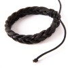 mini: Bransoletka z naturalnej skóry czarna pleciona, regulowana || Maroko Sklep (2)