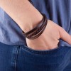 mini: Bransoletka z naturalnej skóry ciemny brąz regulowana || Maroko Sklep (4)