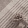 mini: Duża beżowa narzuta na łóżko. Bawełniany pled XXL w paski z frędzlami. Idealne nakrycie na duże łóżko małżeńskie w stylu boho. (2)