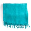 mini: Turkusowa chusta 186×68 cm (+/-3) z frędzlami. Lekka, półtransparentna, idealna jako szal i okrycie na ramiona (1)